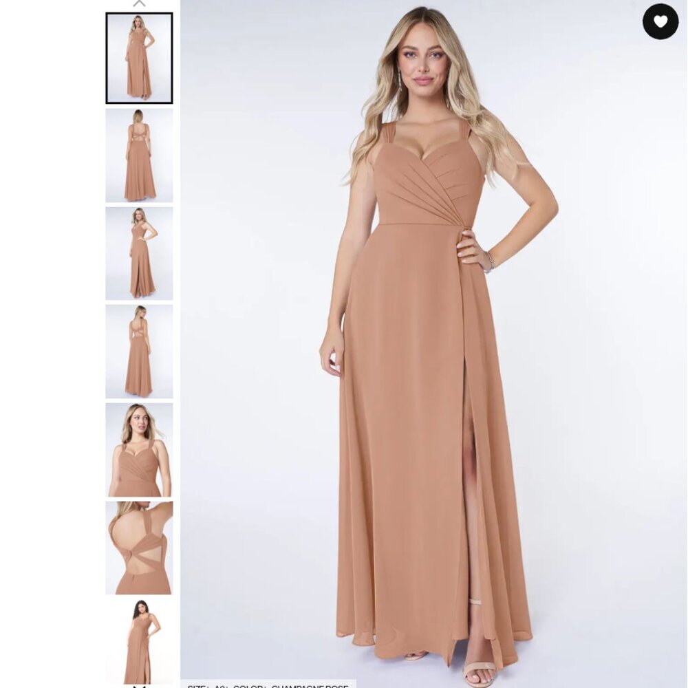 Azazie Nahrin Bridesmaid Dress (Champagne Rose)